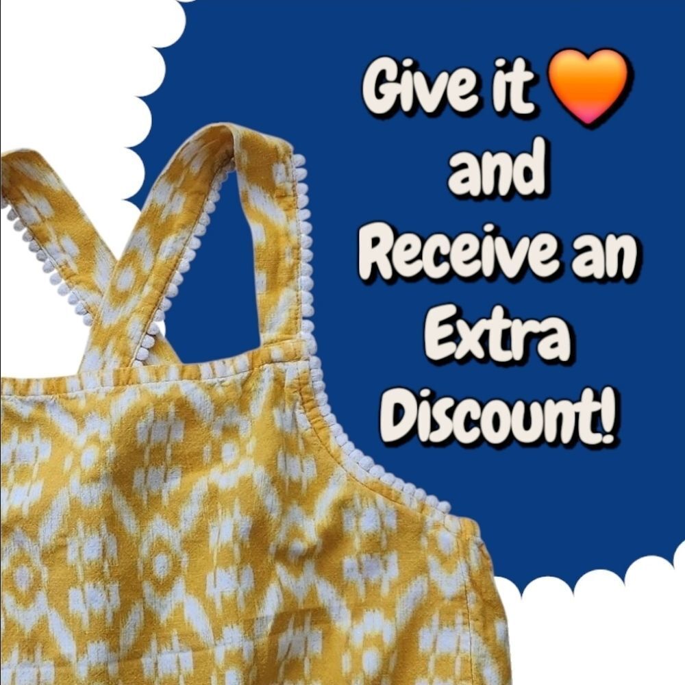 Old Navy Girls Pom-Pom Trim Yellow Cross-Back Strap Romper Sleeveless Size M (8) - Picture 11 of 11